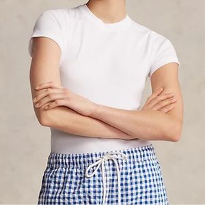 NWT Polo Ralph Lauren Ribbed Cotton Tee in White (S)